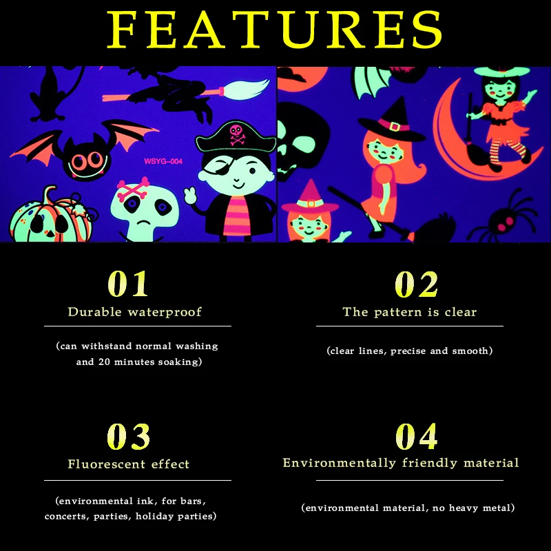 Новая татуировка наклейка набор детский мультфильм Хэллоуин украшение