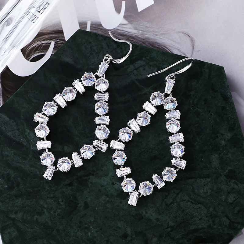 Очень девушка 64 мм новые модные украшения из циркония кристалл в форме ромба