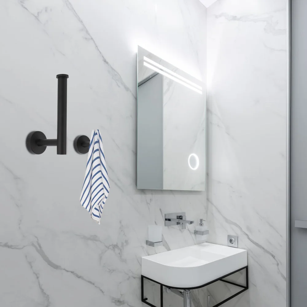 

2pcs Towel Holder Stainless Steel Towel Hanger Toilet Roll Holder for Bathroom