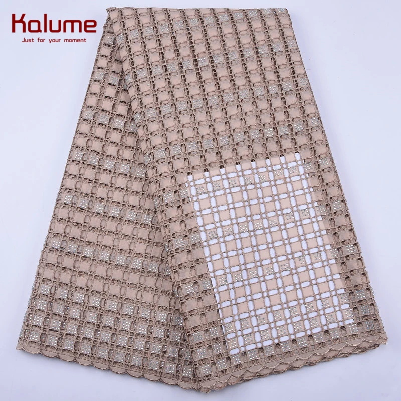 Высококачественная африканская швейцарская хлопковая кружевная ткань Kalume