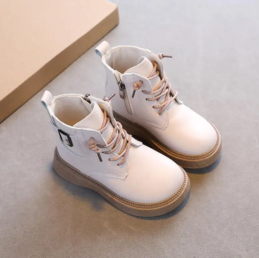 

Детские Ботинки Martin, черные ботинки из искусственной кожи для девочек, Новинка осени 2021, короткие ботинки в британском стиле для мальчиков, ...