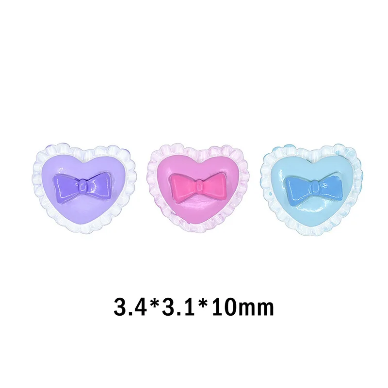 10 pcs 3431mm love cake bow flatback resin miniatures toys diy crafts phone shell patch arts kids hair accessories materials free global shipping
