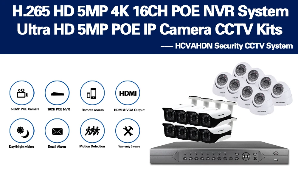 4K 16CH сетевой видеорегистратор c выходом HDMI POE NVR комплект CCTV система безопасности Аудио запись NVR 16 шт. POE IP камера P2P видеокамера охранной системы комплект 4 ТБ HDD