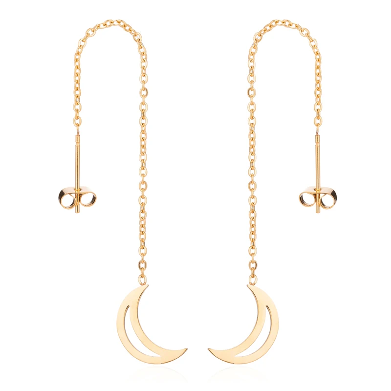 Женские серьги-подвески SMJEL современные серьги из нержавеющей стали с золотыми и