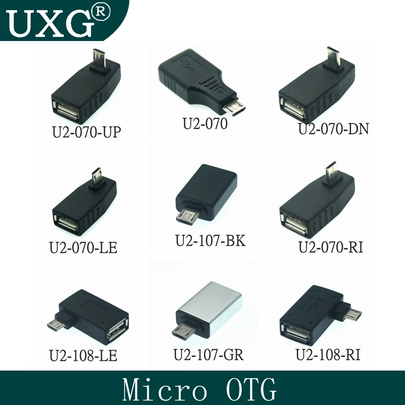Лидер продаж, переходник Micro USB 2,0 (вверх, вниз, влево и вправо) на USB мини-адаптер OTG, для смартфонов Android