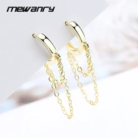 mewanry 925 steamp drop earrings for women fashion elegant simple chain jewelry party birthday gifts prevent allergy