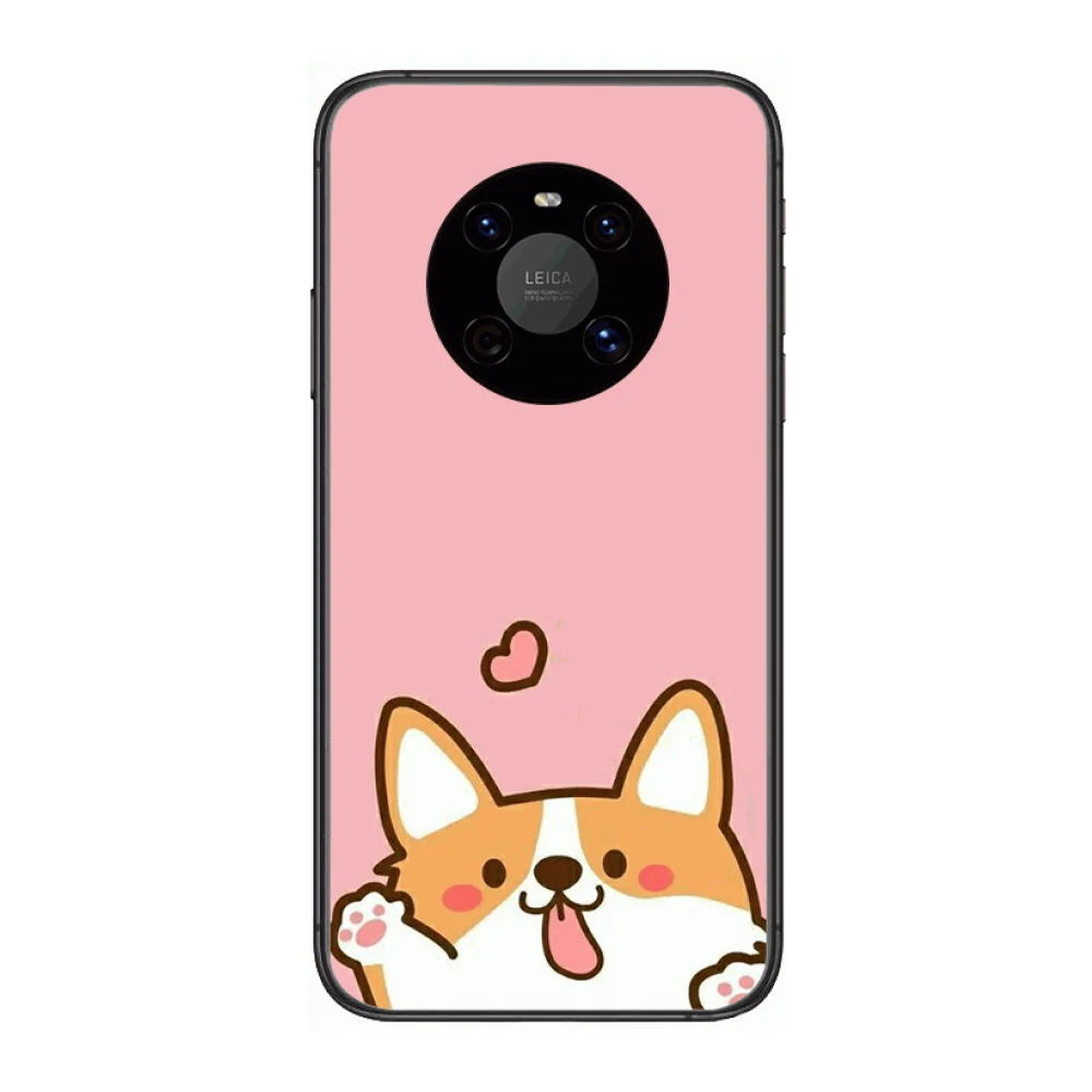 

Lovely Cat Corgi Style Phone Case For Huawei mate 30 10 20 40 Lite Smart Z Pro Black Etui 3D Coque Painting Hoesjes case