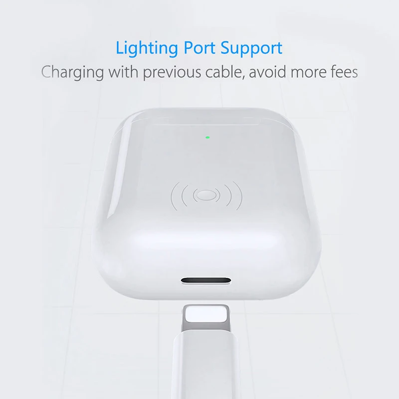Qi беспроводной зарядный чехол, сменный для Airpods 450 мАч, Bluetooth зарядка с сопряжением, всплывающее окно для Airpods Pod Pods 1 2