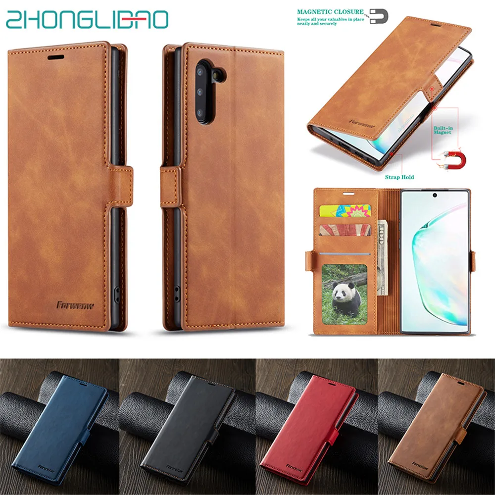 Кожаный чехол для телефона с откидывающейся крышкой Samsung Galaxy S10 S9 S8 Примечание 10