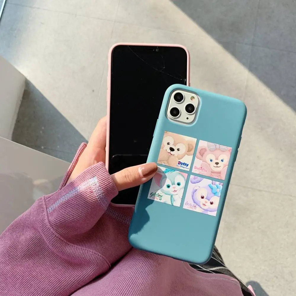 Розовый чехол с милым мультяшным рисунком кролика Даффи медведя для iPhone 11 Pro Max X XS