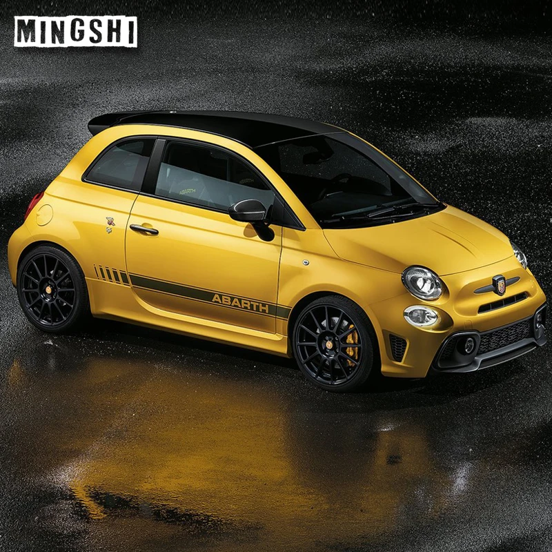 

2PCS For FIAT 500 Carbon Fiber Sport Door Side Skirt Stripes Car Styling Body Decor Sticker Auto Accessories Vinyl Decals