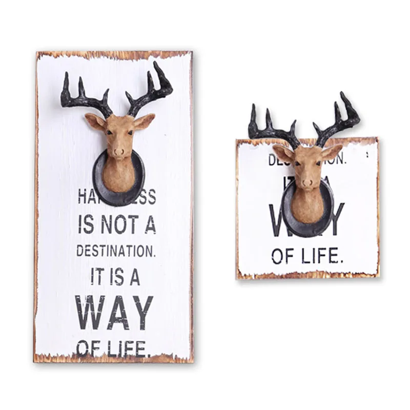 American Archaistic Deer Head Wall Picture Hanging Sculpture Model Resin Modern Art Bar Home Decoration Accessories Decor | Дом и сад