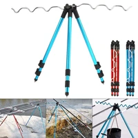 aluminum alloy telescopic 7 groove fishing rods holder collapsible tripod stand sea fishing pole bracket blue red optional