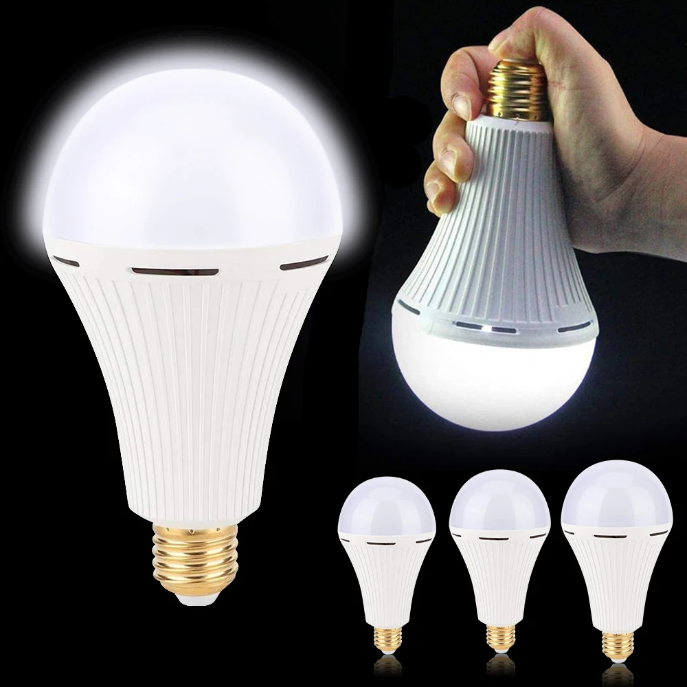 

10 Pack Emergency Rechargeable Light Bulb Soft White Stay Lights Up When Power Failure 1200mAh 15W 80W Equivalent LED Light