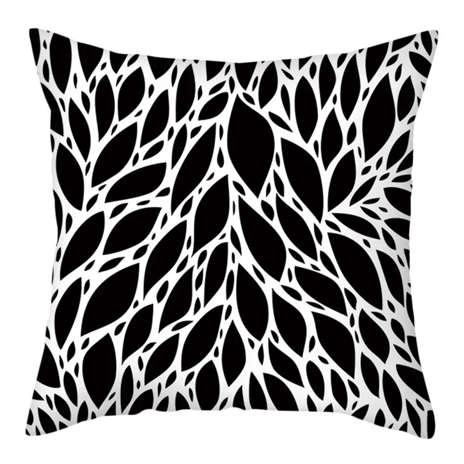 

Fuwatacchi Geometric Pattern Cushion Cover Polyester Black White Pillow Cover for Car Sofa Home Room Decorative Pillowcase
