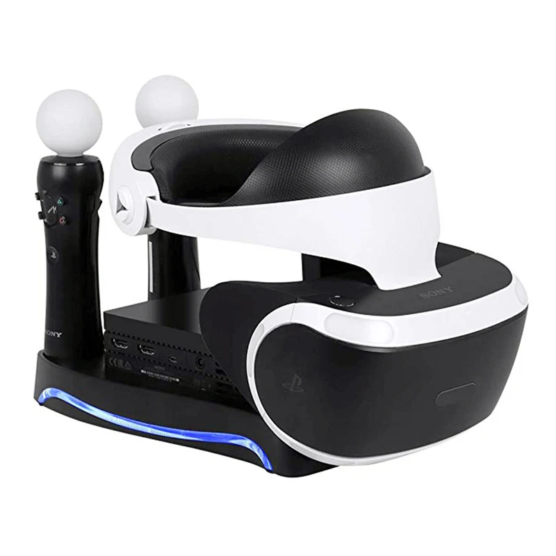 

2nd generation 4 in1 ps vr vertical bracke para ps4 mover vr oculos conector de carregamento suporte de armazenamento vitrine