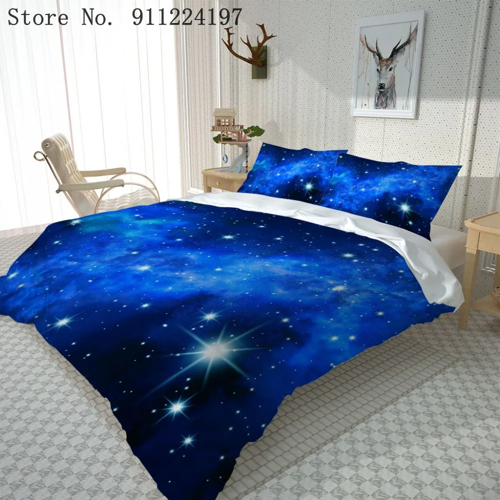 2/3 шт. домашний текстиль синее звездное небо пододеяльник 3D печати простыней