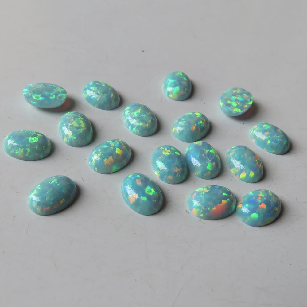 100 шт./лот 6x8 мм синтетический опал Овальный Кабошон для тела ювелирные изделия