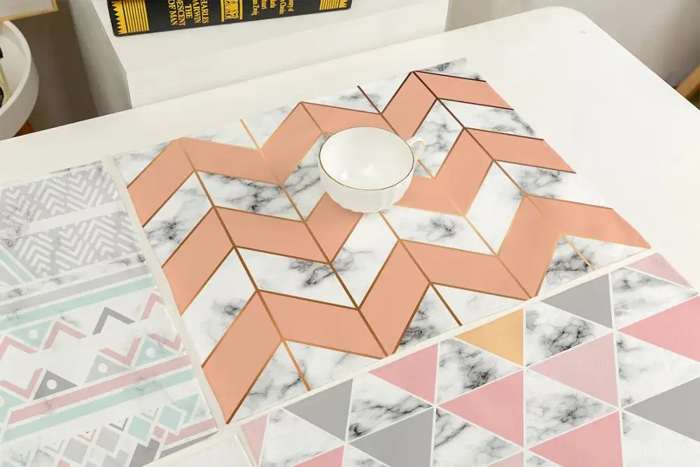 

FYMX Irregular Texture Napkins Rhombus Wavy Rectangle Napkin Wedding Banquet Table Non-slip