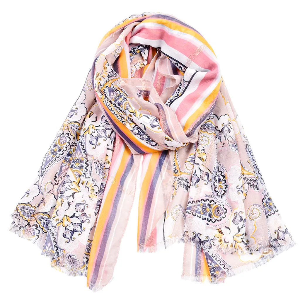Женский шелковый шарф SAGACE из хлопка и льна с принтом шали накидки|Женские шарфы| |