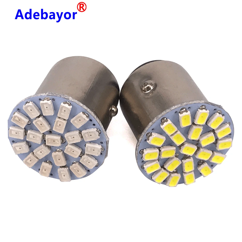 Автомобильная светодиодная лампа P21W 1157 Bay15d красно белая 12 В 22SMD|Сигнальная лампа|