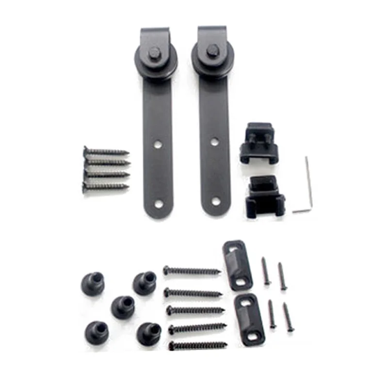 

Mini Smooth Silent Sliding Barn Door Roller Track Rail Kit Hardware Cabinet Hanging Set With Hex Wrench Hardware Accessories