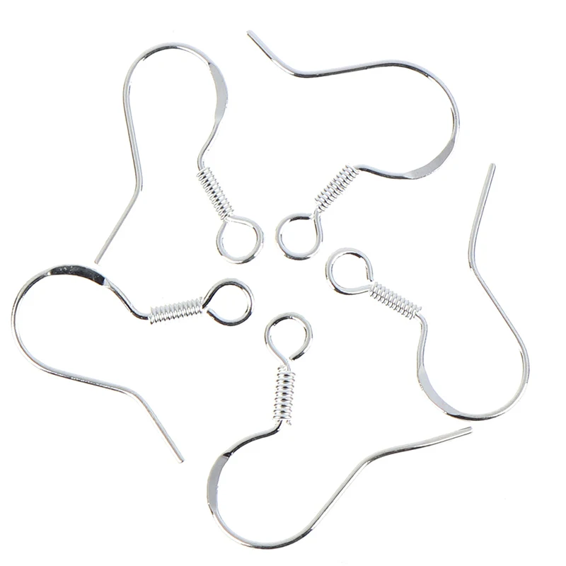 

NEW 50PCS Silver DIY Earring Hooks Ball Jewelry Accessory Ear Hooks Handmake Earrings Accessaries