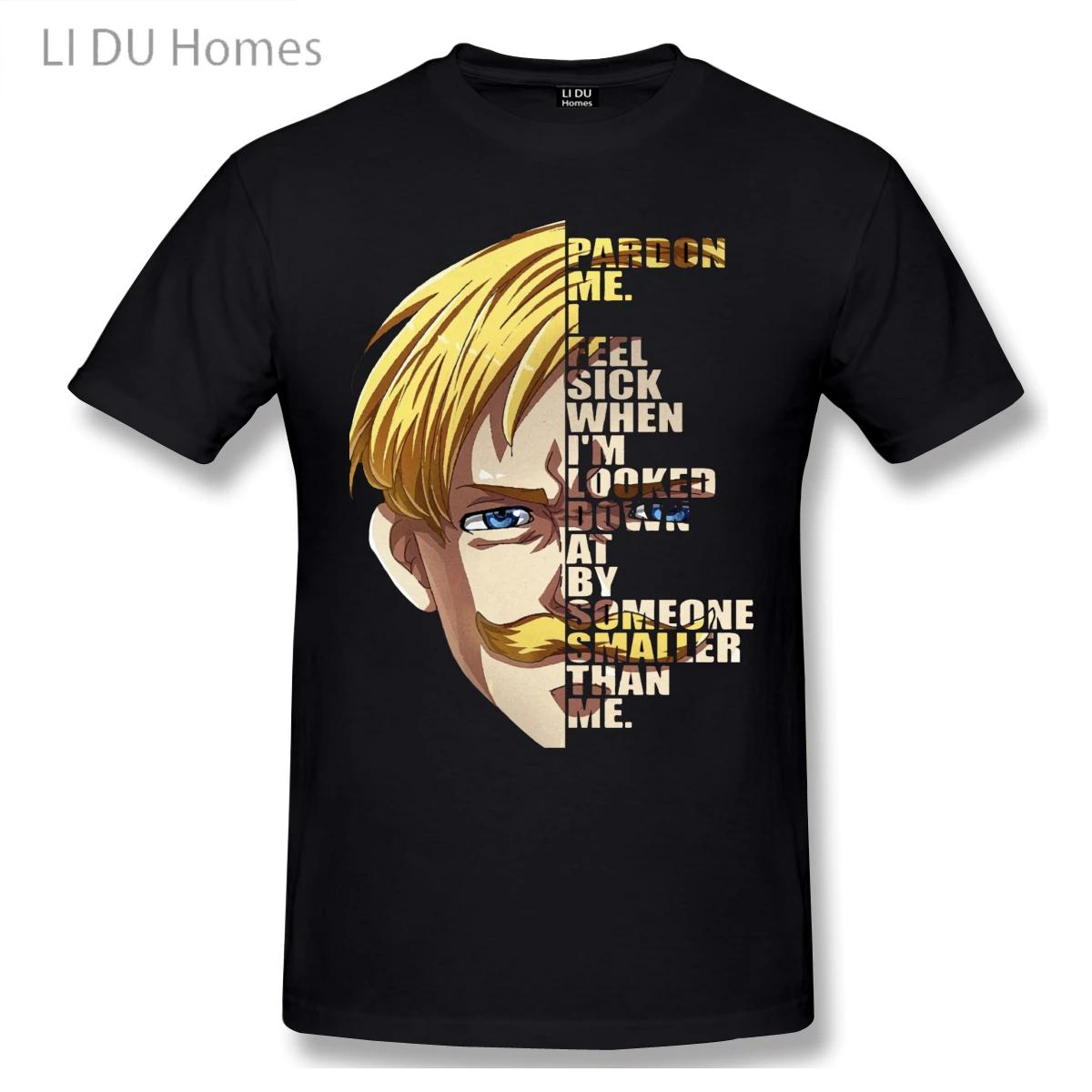 

LIDU Escanor Seven Deadly Sins Anime T Shirt Big Size Cotton Crewneck Short Sleeve Custom T Shirt Homme