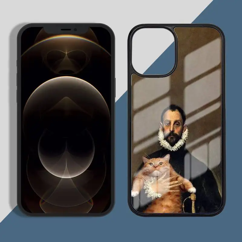 

Cat Art Aesthetics Phone Case for iPhone 11 12 pro XS MAX 8 7 6 6S Plus X 5S SE 2020 XR Hard PC