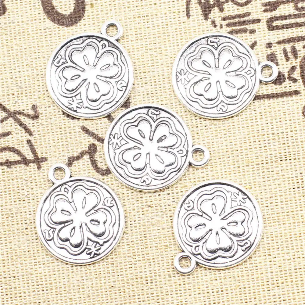 

5 шт., подвески в виде четырехлистного клевера, 20 х24 мм