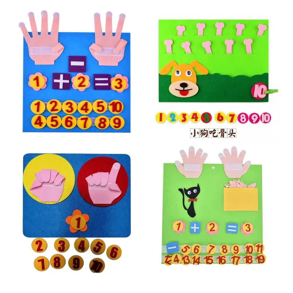 

DIY Handmade Felt Finger Toy Set Children's Educational Creativity Math Teaching Aids Kindergarten Mathematics Materials