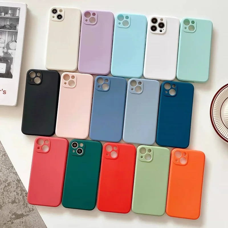 

Simple liquid mobile phone case For iPhone 12 Mini 13 Pro 11 Pro Max SE 2 X XR XS Max 8 7 6 Plus Silicone soft Cover