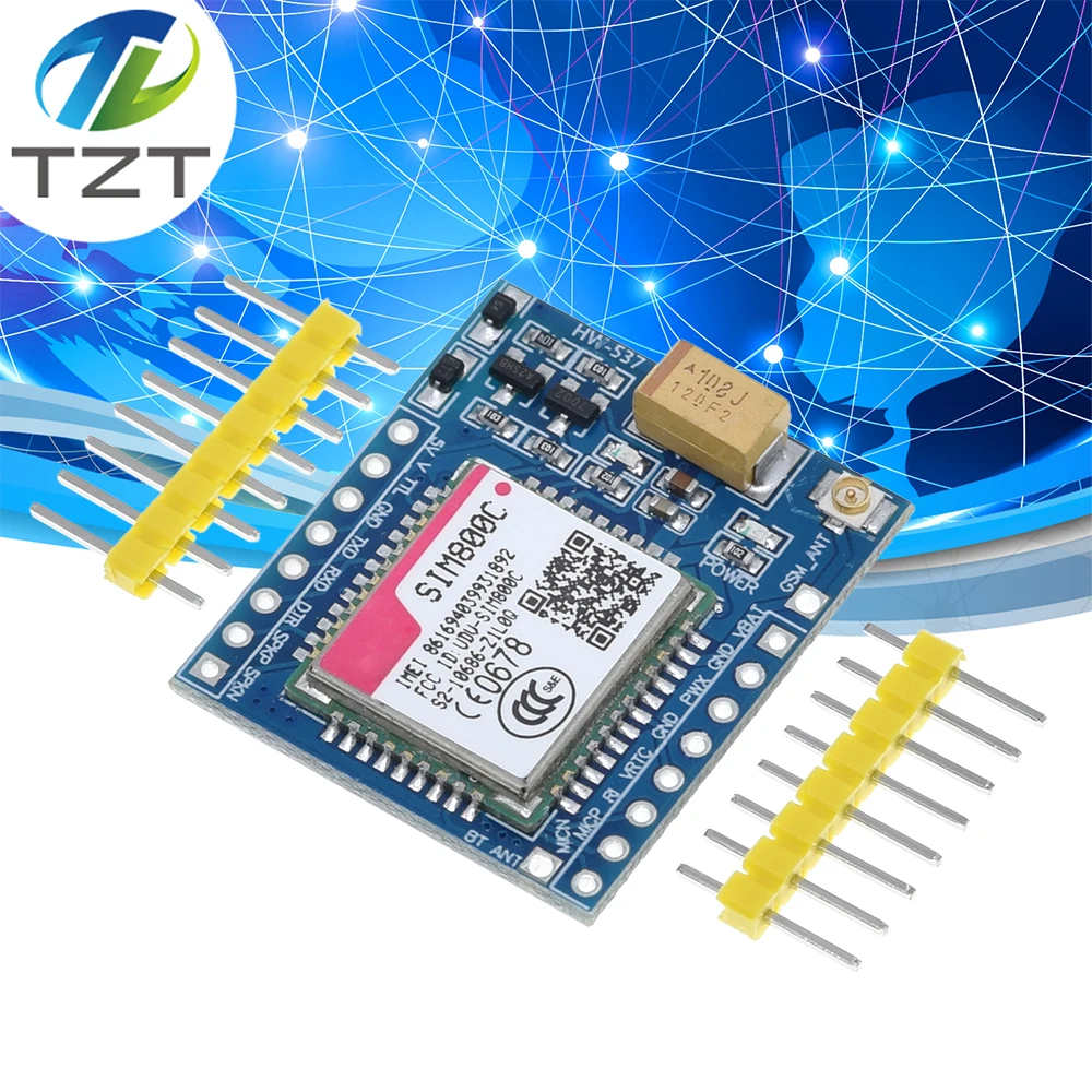 Модуль TZT SIM800C GSM GPRS 5 В/3 3 в TTL макетная плата IPEX с Bluetooth и TTS для Arduino STM32 C51 |