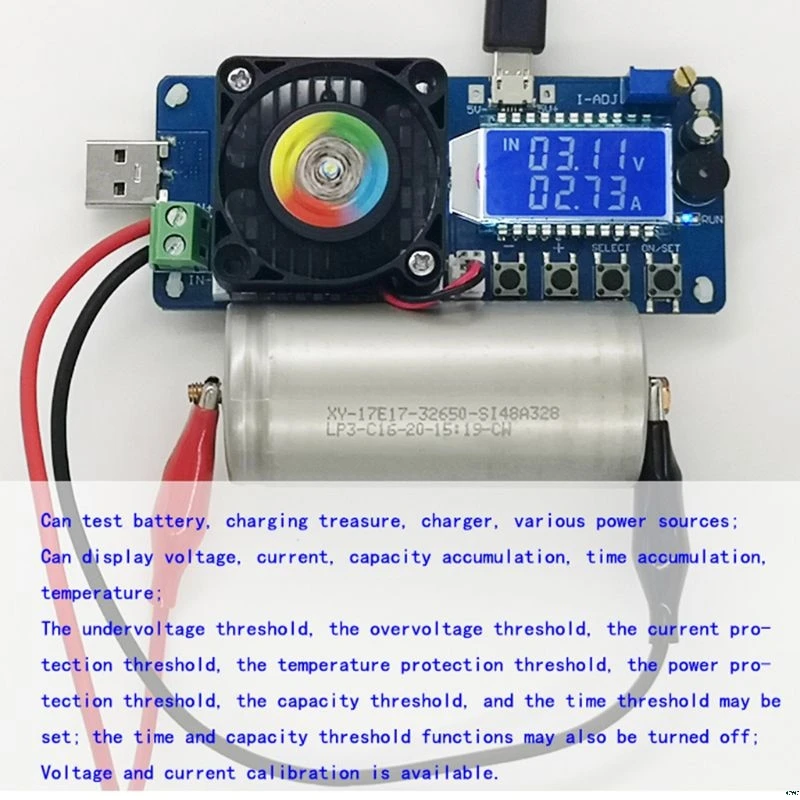 Электронная нагрузка USB Тестер нагрузки 35 Вт постоянный ток тестер емкости батареи
