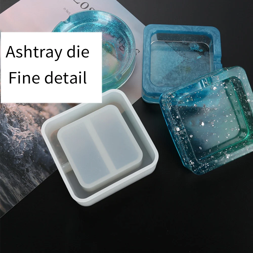 

DIY Aschenbecher Concrete Mould Ashtray Square And Round Large Size Resin Art Molds Resin Silicone Molds