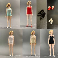 5 colors 112 women soldier skirt sexy mini backless dress deep v neck suspenders skirt for 6 inches action figure body