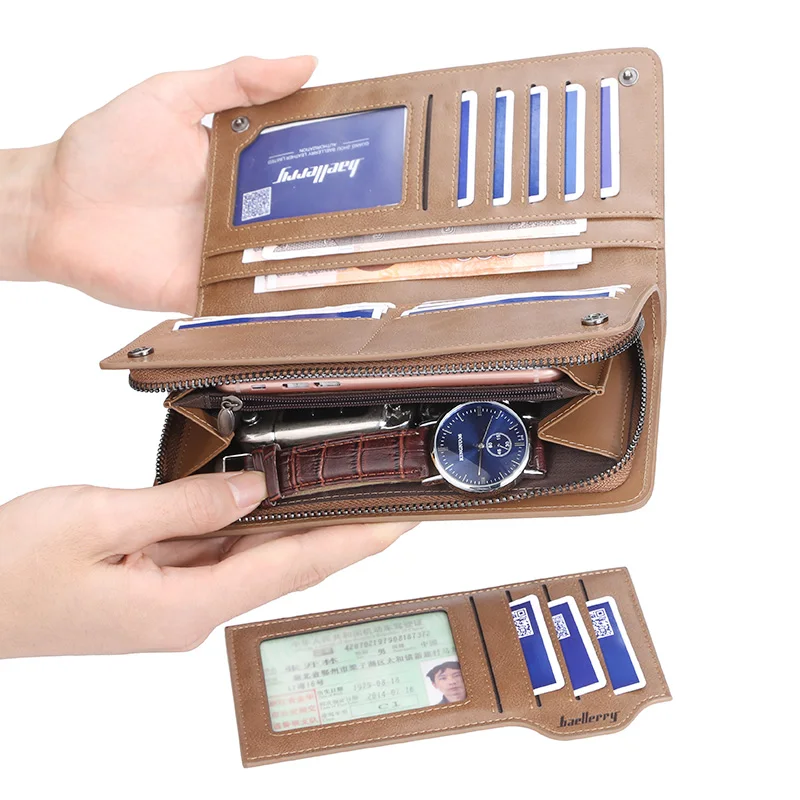 Новинка качественные кожаные мужские кошельки большая емкость водительские