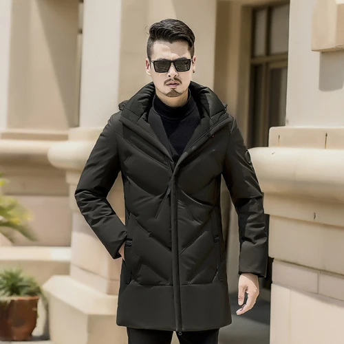 green Зимние длинные теплые куртки хлопковое пальто для мужчин парка Hombre длинная куртка пальто кашемир мужские ветровки парки хлопковая одежда - Цвет: green