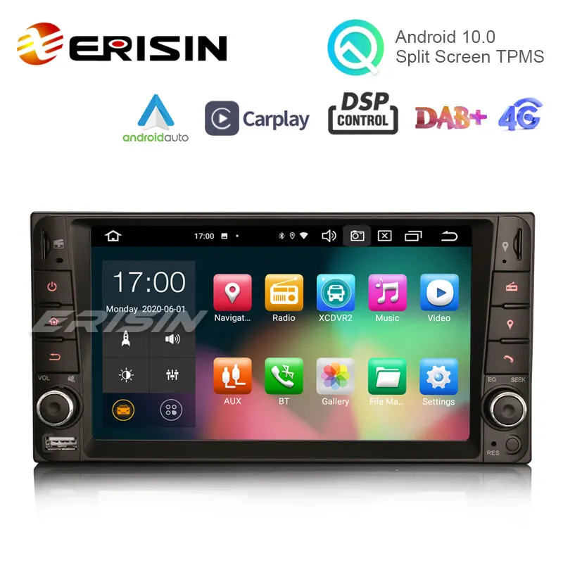 Erisin ES8112C 7 &quotOcta Core Android 10 0 Автомагнитола для Toyota Corolla RAV4 Vios CarPlay &amp Auto GPS TPMS DAB +