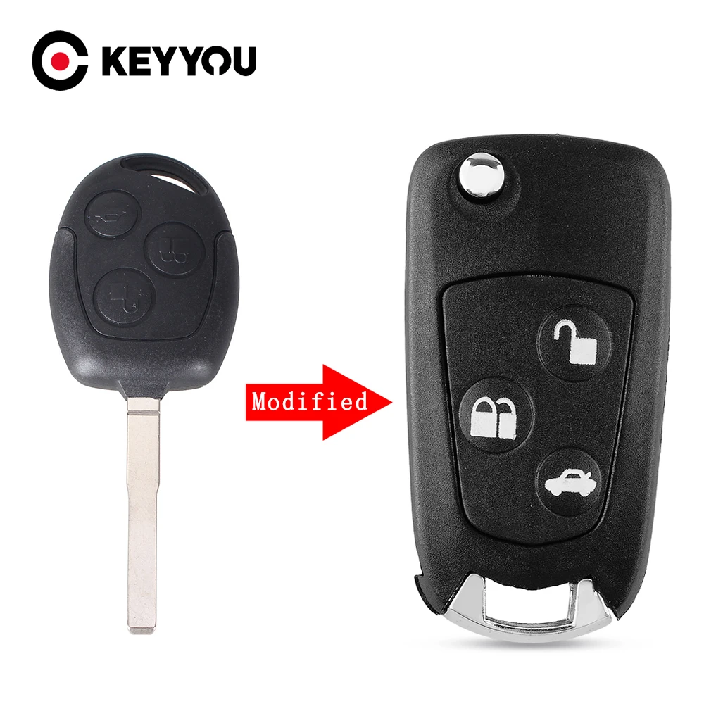 Чехол KEYYOU для ключей Ford Mondeo Focus 2 3 Festiva Fiesta кнопки без порезов|Ключ от авто| |