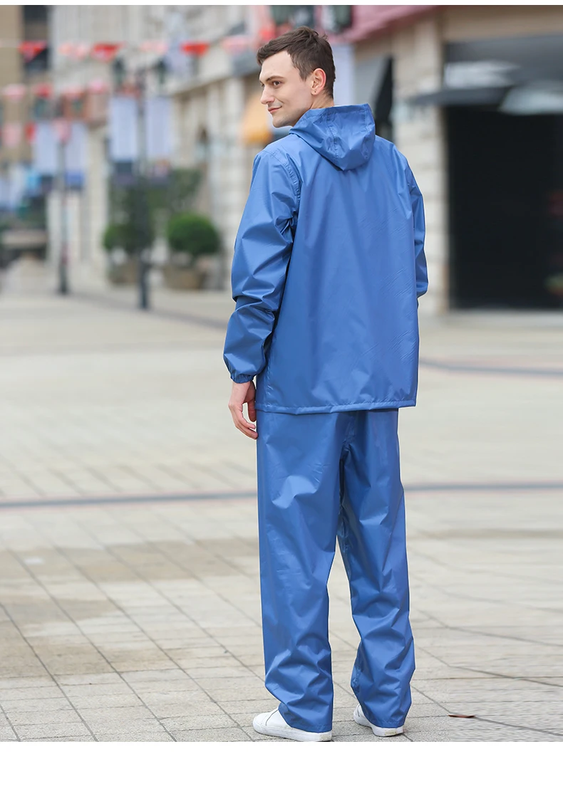 

Adult Long Outdoor Travel Raincoat Waterproof Portable Solid Color Practical Design Veste Pluie Femme Isolation Suit EC50YY