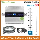 TianLuan мини W-CDMA 2100 МГц Мобильный телефон усилитель сигнала GSM WCDMA 3G повторитель ускоритель сигнала + штыреваяYagi антенна с 15 м кабель