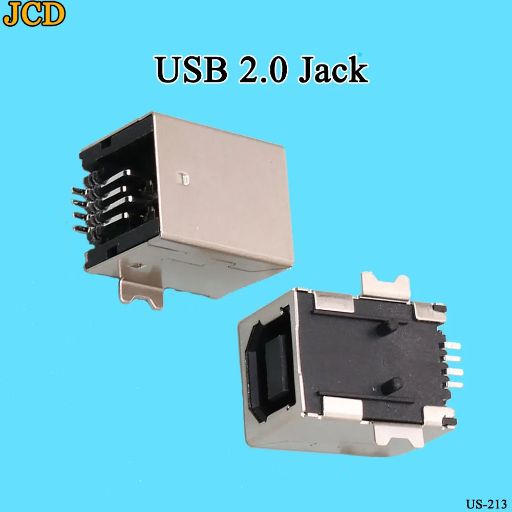 Разъем JCD USB 2 0 гнездовой разъем типа B 90 градусов для пайки коннектор печатной