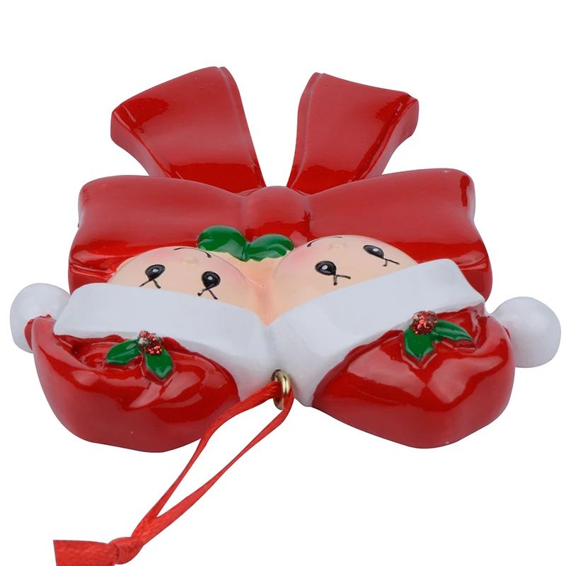 

Baby Bow Family Of 2 Resin Christmas Tree Ornaments Personalized Gifts Write Own Name For Holiday Home Decoration