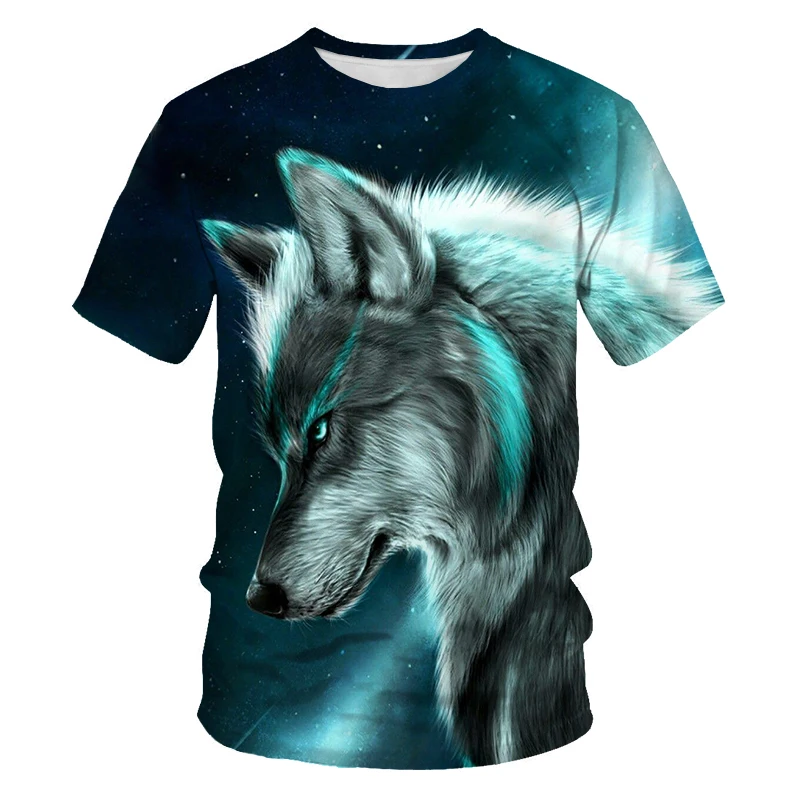 

Couple Wolf Print T-shirt Men's 3d T-shirt Drop Ship Top Tee Short Sleeve Camiseta Round Neck T-shirt Fashion Casual Brand