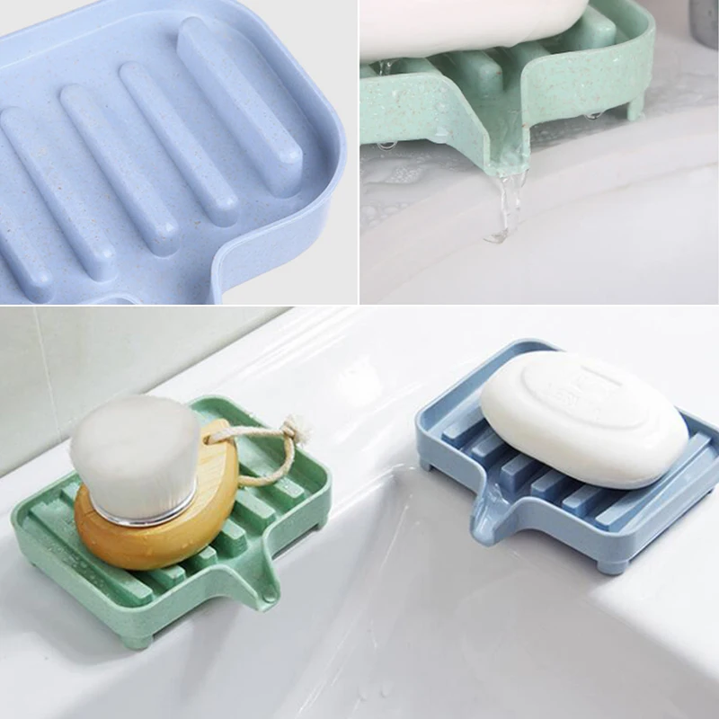 Plastic Soap Box Dish Storage Non slip Holder Toilet Draining Rack Bathroom Tray Container Portable | Дом и сад