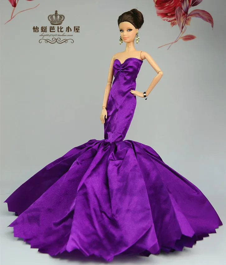 Кукла русалка платье кружеввечерние вечернее кукла принцесса одежда наряд