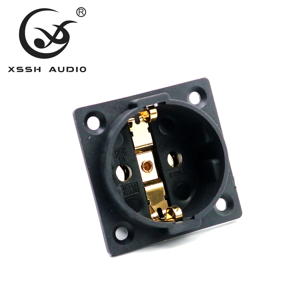 Plated Gold 4 шт. Furutech FI-E30 XSSH с покрытием из чистой меди родий золото нейтральный AC 250 В 16A ЕС Евро Schuko 2 pin IEC Вход Разъем питания - Цвет: Plated Gold