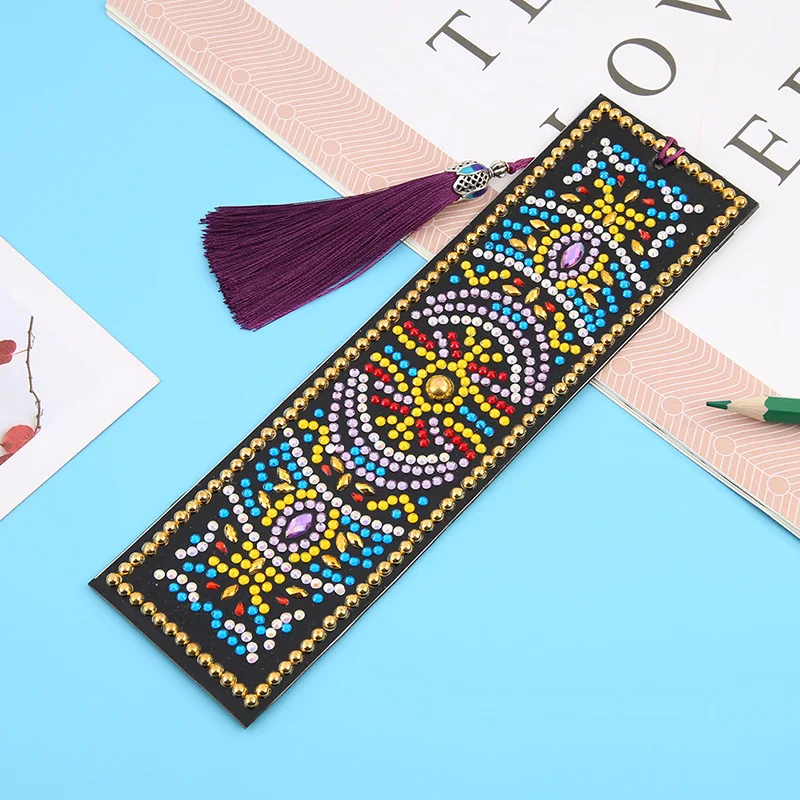 5D DIY алмазная живопись особой формы мандала цветок кожаная Закладка вышивка