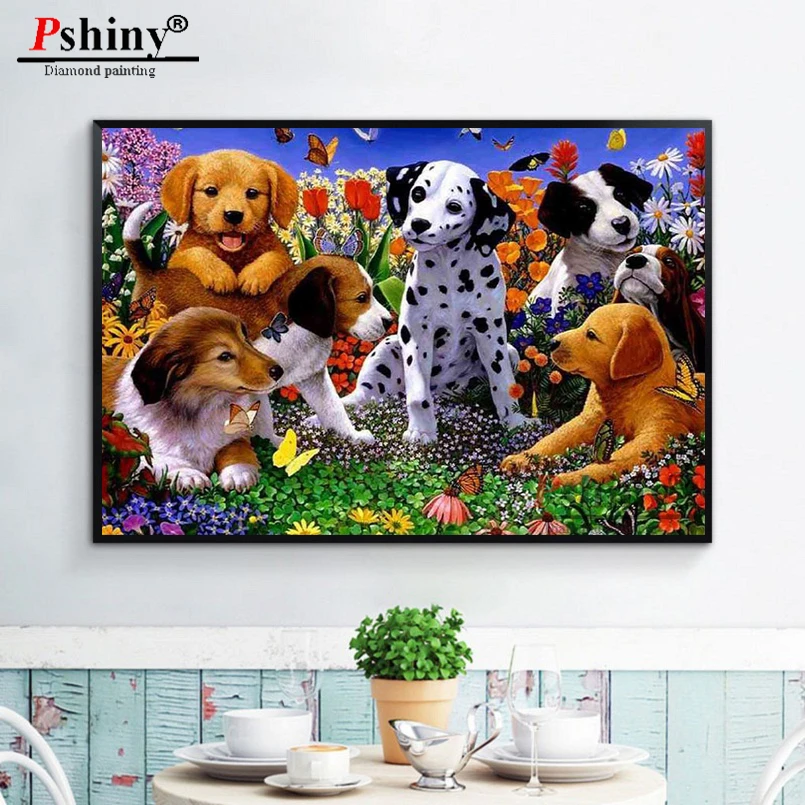 Набор для алмазной вышивки стразы картина 5d сделай сам с изображением собак